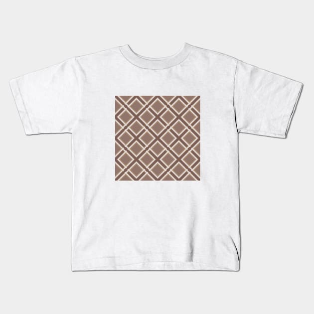 Brown tartan Kids T-Shirt by ilhnklv